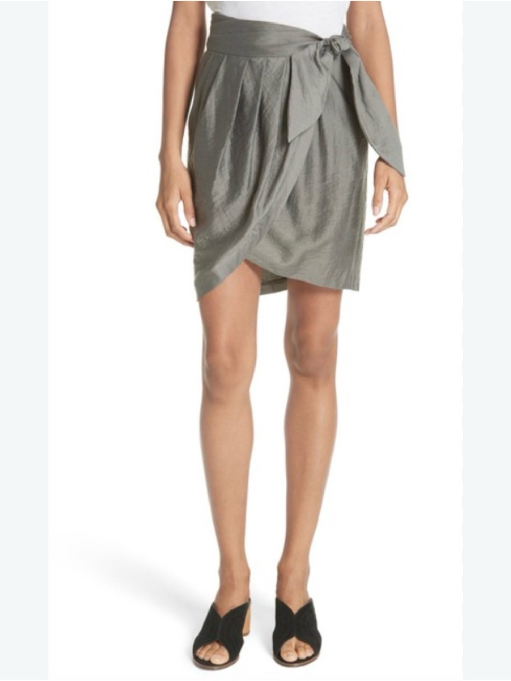Joie Olive Wrap Tulip Skirt with Tie Waist NWT Size XS